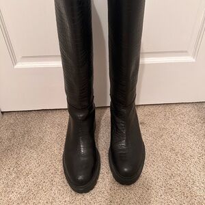 PAIGE Black Knee High Boots